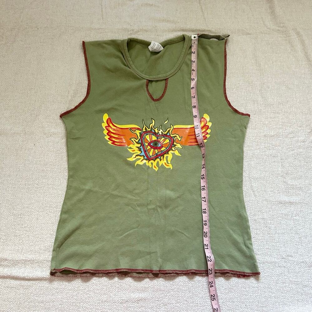 Green sleeveless t shirt tank top - Picture 10 of 10